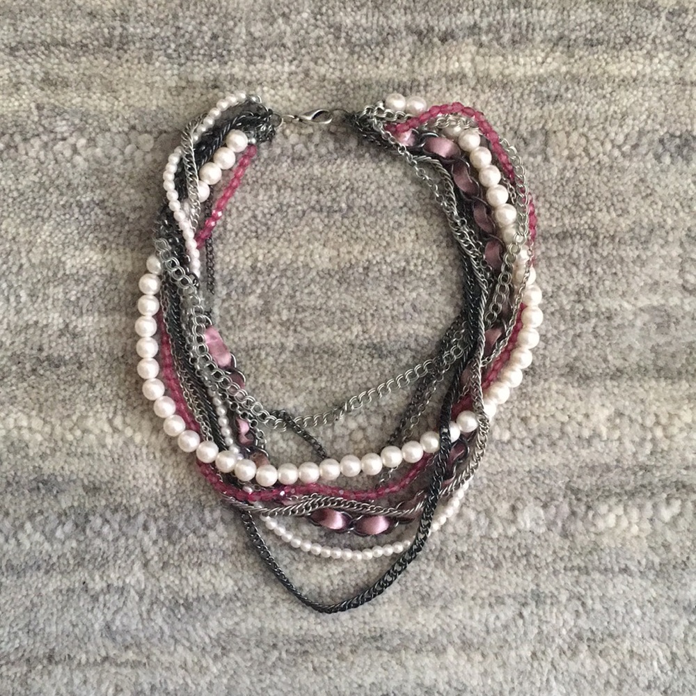 Purple and Pearl Necklace